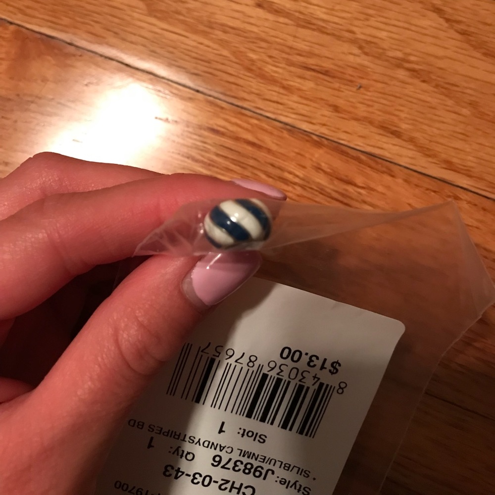 NWT Brighton collectibles blue & white stripe bead